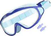 Pool Goggles | Snorkeling Goggles with Earplugs | Anti-Fog UV Protection Swimming Eyewear, Leakproof Water Sports Glasses For Age 2-16