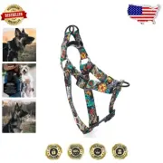 Durable LosMuertos Print Dog Harness - Over 800 lbs Pull Strength, Large Size