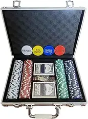 Poker Chips – Classic Poker Chips with Numbers | Compact 200-Piece Travel Set with Case | Crystal Domino Chips for Game Nights, Parties, and -Style Play Anywhere