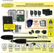 Solar Powered Heavy Duty Double Driveway Gates Swinging Gate Openers and Closers