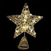 Joiedomi Christmas Tree Toppers, Glitter Gold Star Tree Topper Lighted with...