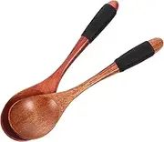 LABRIMP Long Handle Wooden Spoon Versatile Stirring Serving Utensils for Soup Rice Kitchen Essential for Preparation and Mixing