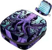 Period Bag,Sanitary Napkin Storage Bag,Fish Ocean Devilfish,Tampon Bag for Purse