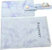 [WESIEVYA] 1 Set Travel Passport Cover and Stain Resistant Protector Capacity Travel Accessory for Passports Luggage Tags and Boarding Stylish Marble Design