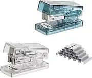 PROMISE FLOURISH Mini Staplers with 12 Sheet Capacity, 1000 PCS Standard Staples, Small Compact Travel Stapler for Office School Home (2pcs)