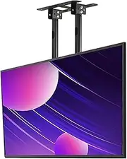 Adjustable Ceiling TV Mount Bracket - Electric TV Lift, Adjustable Height Double Pole Single Screen TV Mount, Tilt Telescopic Ceiling TV Mount Bracket, Fits 60-100 Inch Low Profile TVs