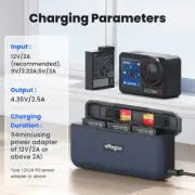 Battery Charger Fast Charging Case Storage Box for DJI Action 5 Pro Sport Camera