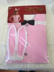 VINTAGE COSTUME Ben Cooper Adult/teen Sequin Trimmed Vest Set Pink NEW
