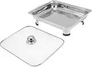 VINTORKY Buffet Tray Display Station Cabaret Chafing Dish Large Board Buffet Server Food Warmer Catering Mat Tray Table Chafing Trays with Lids Warmer Tray Hot Plate Tortilla Stands Glass