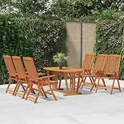 Garden Chair Folding Garden Chairs 6 pcs Solid Wood Eucalyptus Patio Seating