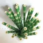 High Quality New Paper Safari Jungle 25pcs Party Straws Bamboo Panda