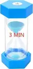Hourglass Timer 3 Minute Sand Timer Colorful Sand Clock 3 Minute, Small Blue