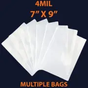 2Mil, 7" X 9" | LDPE Clear Flat Poly Bags, Flexible & Durable | Multiple Bags