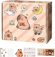 Cute Stationery Set,Cartoon Capybara Pencil Case | Back-to-School Supplies, Include Notebooks, Sticky Note, Stickers, Pencils, and More