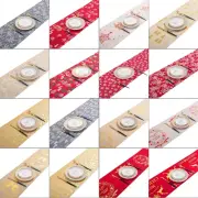 Christmas Rectangle Table Runner Shiny Metallic Snowflake Tablecloth Party Decor