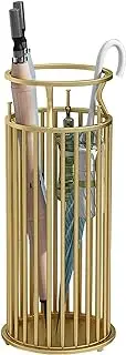 MUSHHE Umbrella Stands, Gold & Pink, Modern, Space Saving, Cylindrical, Narrow, for Walking Sticks & Umbrellas