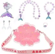 BRIGHTFUFU Girl Necklace Kit Bracelet Kit for Boys and Girls Toddler Jewelry Set Little Girl Jewelry Necklace for Girls
