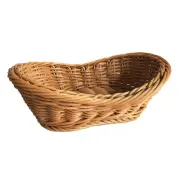 Rattan Woven Basket Wicker Food Basket Bread Fruits Storage Holder Tray Basket