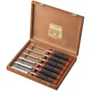 Bahco CHISEL SET 434S6EUR 6Pcs 6,10,12,18,25 & 32mm,Split Proof Handles,Wood Box