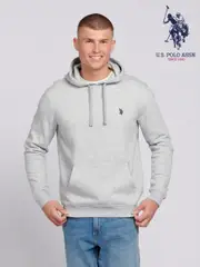 U.S. Polo Assn. Grey Mens Classic Fit 100% Cotton Double Horsemen Hoodie (B22849) | $150