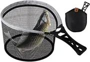 Fishing Net with Handle, Floating Fishing Net, Foldable Catch and Release Tool, Net Fresh Water for Children, High Performance Sinking Landing Net for Outdoor Fishing in Stream Mountain