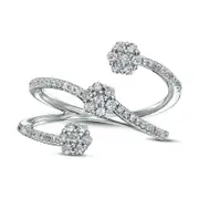 0.50 CT. T.W. Composite Natural Diamond Orbit Open Shank Ring in Solid 10K White Gold