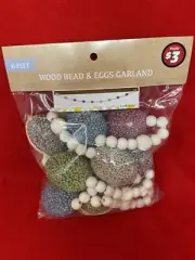 Easter Garland Wood & Eggs. New 6 Ft