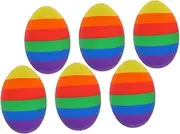 Angoily 6pcs Cute Egg Shaped Erasers for Teachers Students Fun Office Supplies for Classroom Home Drawing Residue Erasing Attractive Design