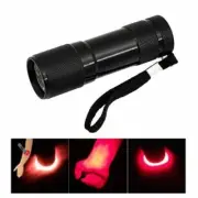 9 LEDs 670nm Deep Red Light Flashlight Against Deterioratin Eyesight Red Torch