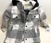 Urban Republic Faux Shearling Lined Buffalo Plaid Hooded Jacket Infant sz 24 mon