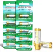 10PC 27A 12V Alkaline Battery, A27S MN27 L828 A27 12V Battery Long-Lasting for Key, Car Alarms, GPS Trackers Alkaline Batteries