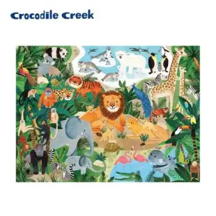 【美國Crocodile Creek】造型小屋拼圖24片-動物園