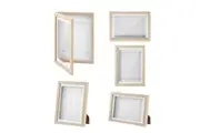 5 Pcs Art Frames Kids Craft Artwork Projects Drawings Display Family Photo Storage A4 150 Pictures Portrait Canvas Children Wall Tabletop Decor Wooden