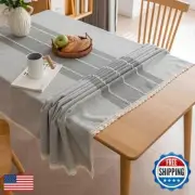 Holzidun Rectangle Tablecloths Rectangular Cotton Fabric Linen Table Cover Ru