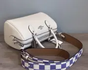COACH CR102 Rowan Satchel Checkerboard Print Pebble Leather & Coated Canvas