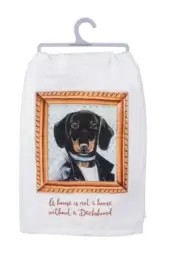 primitive by kathy Dish Towel - Dachshund
