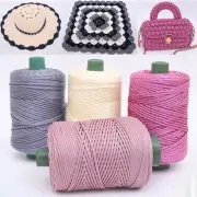 3mm Colored Ice Rope Thread Yarn Crochet Hand Knit For Bag Hat Shoes DIY Craft