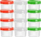 EONJOE Mini Plastic Containers with Lids Reusable Dishwasher Freezer 2oz 12