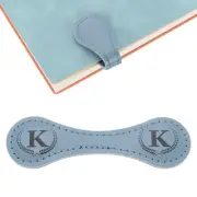 2Pcs Personalized Magnetic Leather Bookmark, 26 Letters Bookmark, (Blue/K)