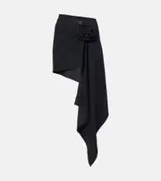 [Magda Butrym] Magda Butrym Floral-appliqué draped beach cover-up AU 14 black
