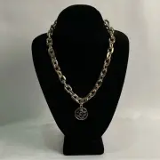 Louis Vuitton Gold Faceted Link Chain Necklace Pendant