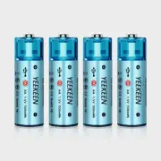 USB AA 1500mWH Lithium ion Rechargeable Battery 1.5V Fast Charger for Garden LOT