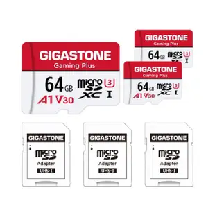 【GIGASTONE 立達】Gaming Plus microSDXC UHS-Ⅰ U3 A1V30 64GB遊戲專用記憶卡-3入組(支援Switch/GoPro)