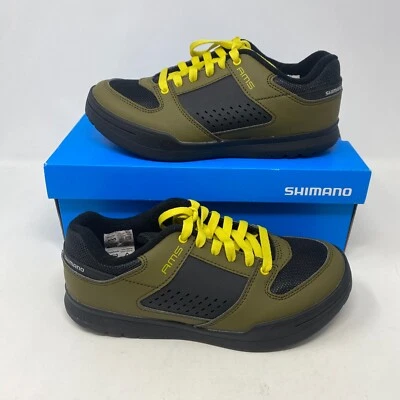 Shimano AM5 All Mountain MTB SPD Shoes Olive Green Flat Clipless Unisex Size 39