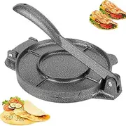 Tortilla Press Cast Iron, Taco Press for Homemade Tortillas, Roti Maker 6.5 Inches/16.5 cm, Tortilla Press, Corn Flour Press, Dough Press for Tortilla, Flat Bread, Roti, Non-Stick Coating