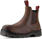 [SUREWAY] Men's Slip-On Work Boots for Men,Upgraded Slip/Water Resistant,Static Dissipative,Fire Station Mechanic Romeo Chelsea Work Boots for Men,Industrial Construction Boots/Shoes