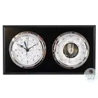 38cm Black Nautical Weather Station With Quartz Time & Tide Clock & Barometer By