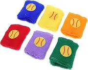 6pcs Sweatbands Wrist Bands for Sports Running Outdoor Activities Soft Elastic for Comfortable Fit for Softball Soccer Tennis More