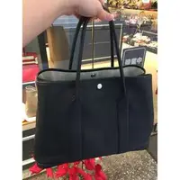 在飛比找旋轉拍賣優惠-典精品名店 Hermes 真品 黑色 Garden Part