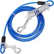 COLLBATH Camping Dog Tie Out Cable Outdoor Hiking Leash Spring-Loaded Rope Swivel Snap Hooks for Pet Accessories Design